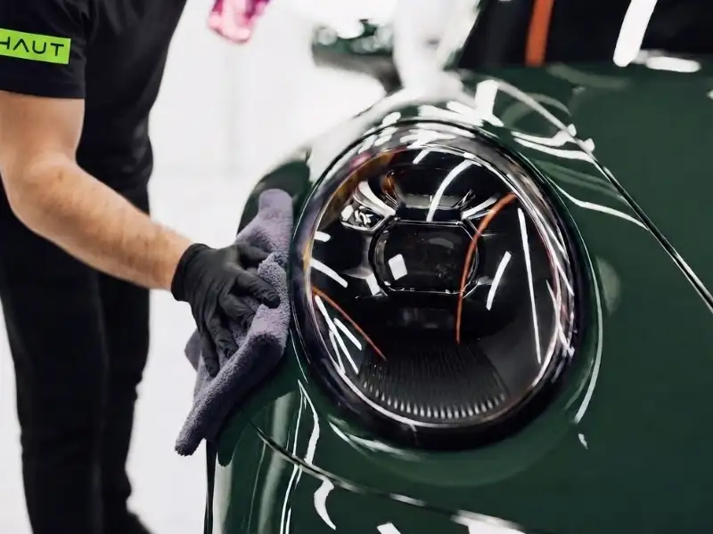 Ceramic coating beading water off a painted panel