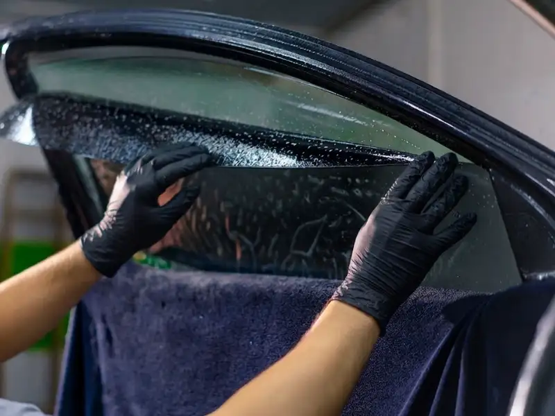 Ceramic window tint reducing cabin glare and heat